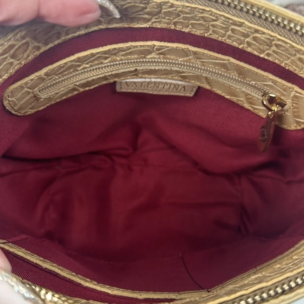 Valentina Tulip croc Embossed crossbody bag